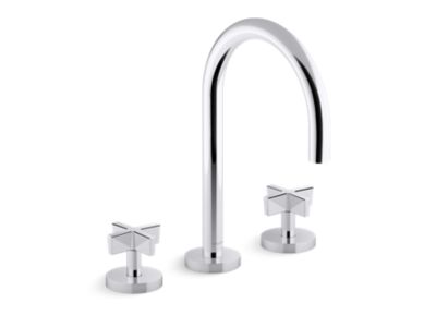 Sink Faucet, Gooseneck Spout, Cross Handles