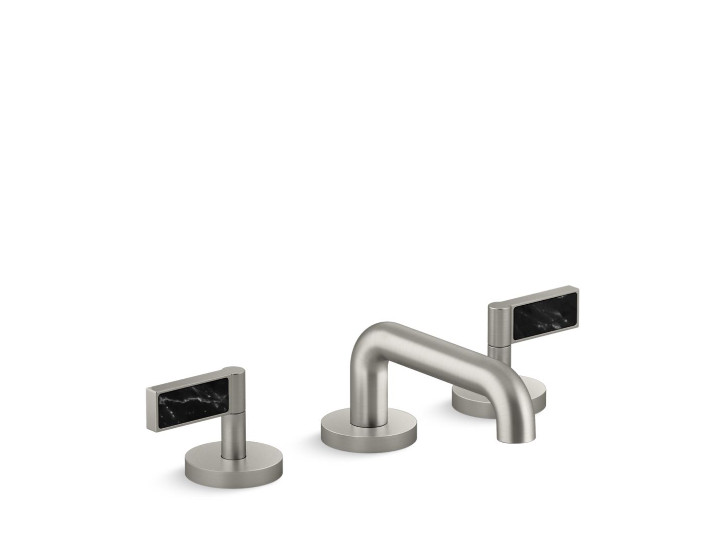 One Decorative Sink Faucet, Low Spout, Nero Marquina Handles