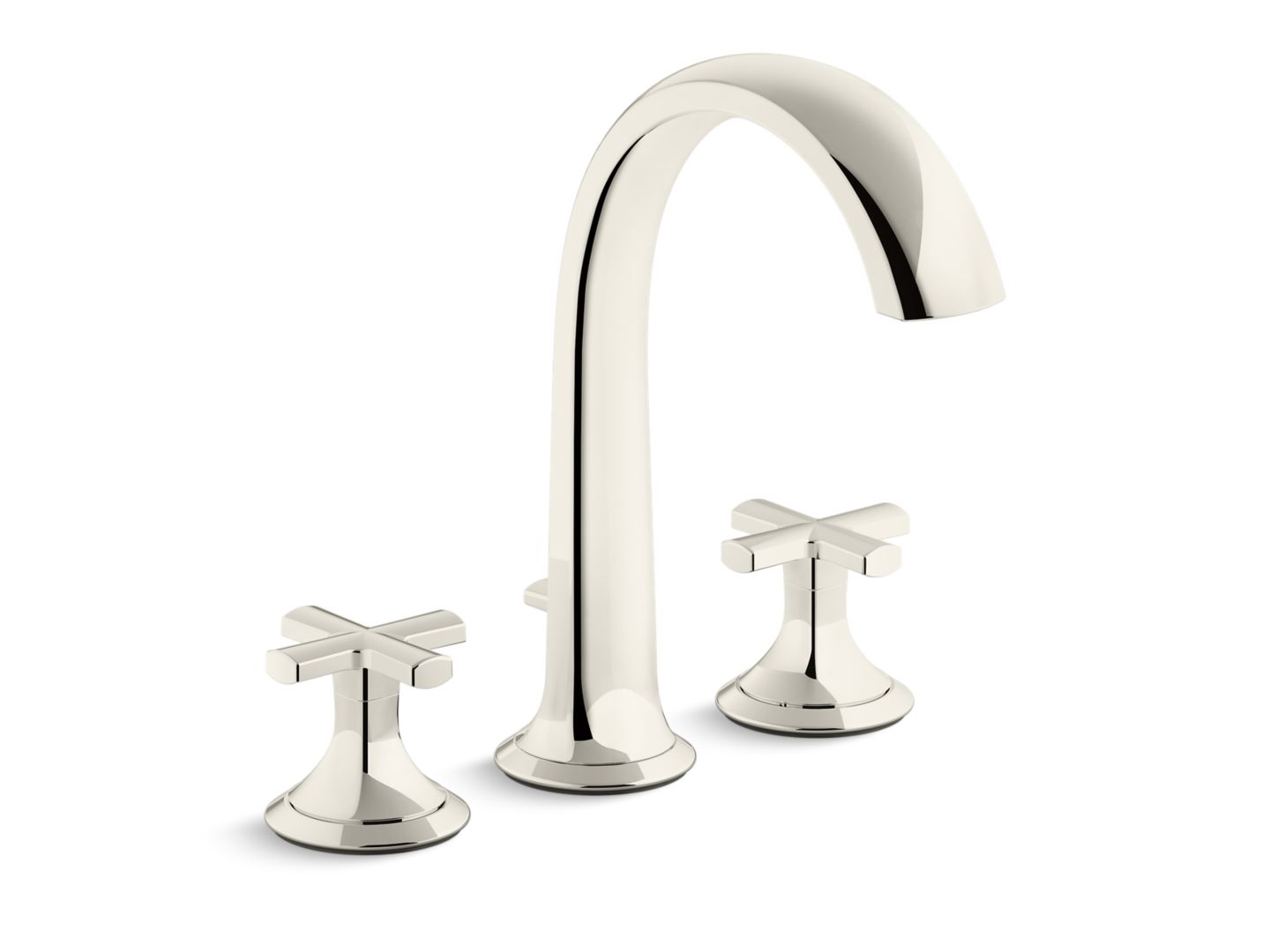 Script Deck-Mount Bath Faucet with Diverter, Cross Handles