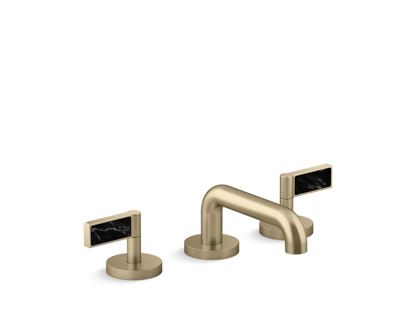 One Decorative Sink Faucet, Low Spout, Nero Marquina Handles