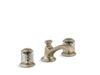 Sink faucet, low spout, flannel grey Saint-Louis crystal knob handles 0
