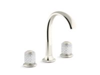 Sink faucet, arch spout, clear Saint-Louis crystal knob handles 0