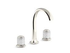 Script® Decorative Sink faucet, arch spout, clear Saint-Louis crystal knob handles