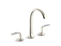 Sink faucet, arch spout, Spring Rain enamel lever handles 0