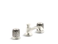 Sink faucet, low spout, flannel grey Saint-Louis crystal knob handles 0