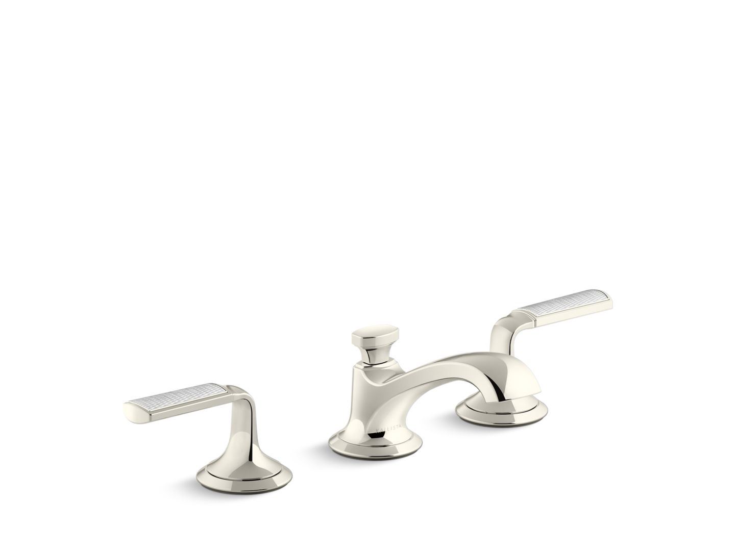 Script® Decorative Sink faucet, low spout, Frost Wave enamel lever handles