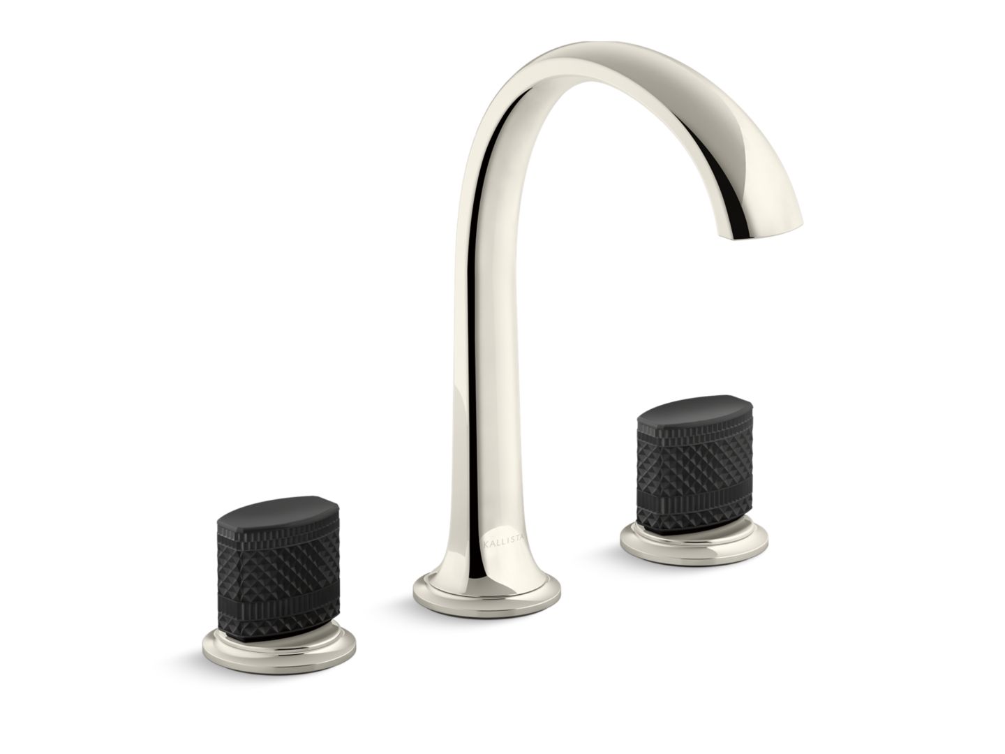 Script® Decorative Sink faucet, arch spout, Matte Black Porcelain knob handles