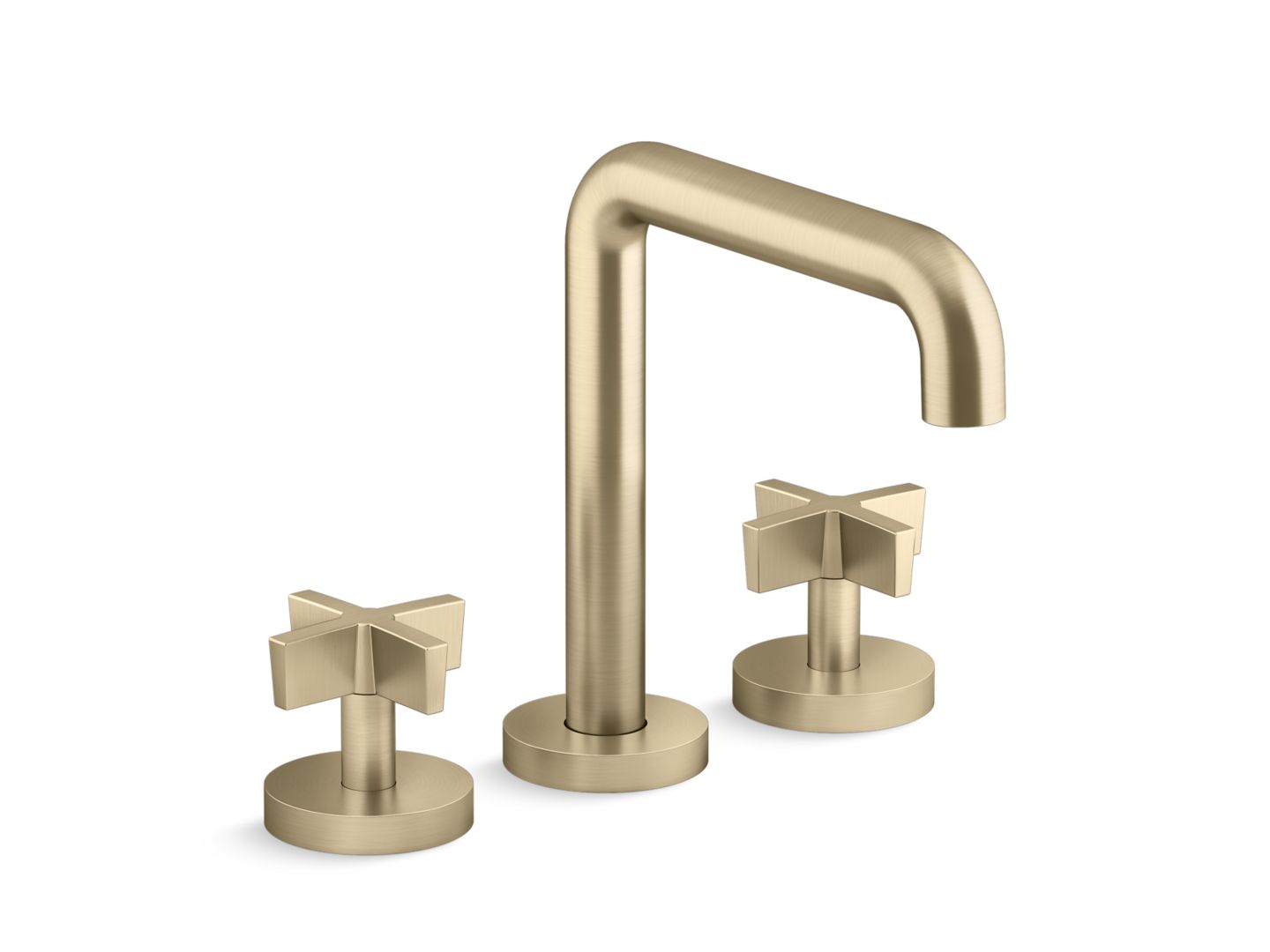 One Deck-Mount Bath Faucet, Tall Spout, Cross Handles