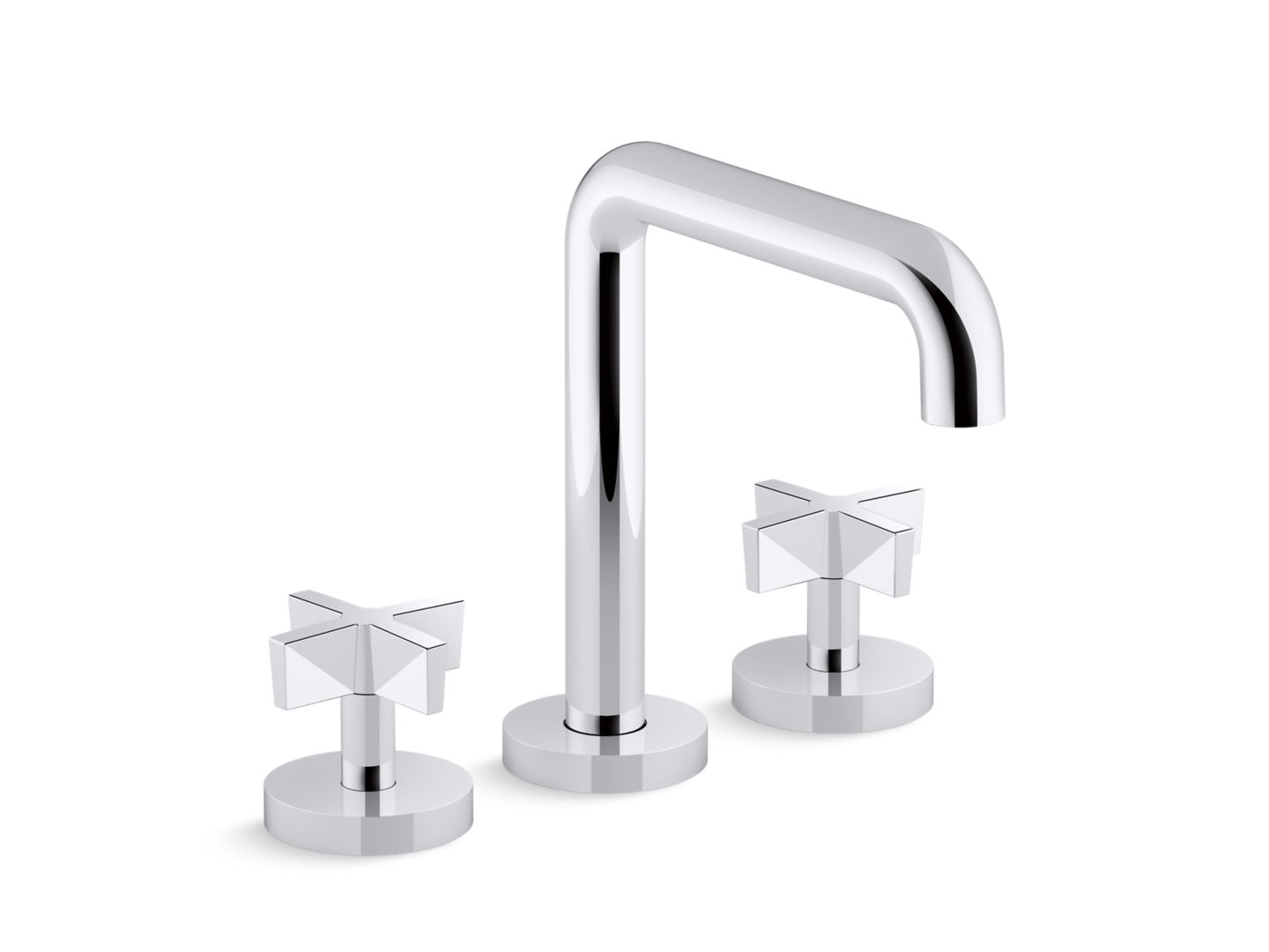 One Deck-Mount Bath Faucet, Tall Spout, Cross Handles