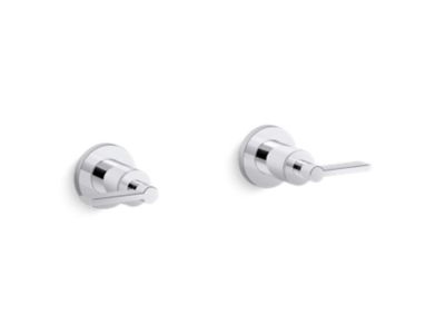 Wall-mount bath faucet handles, lever