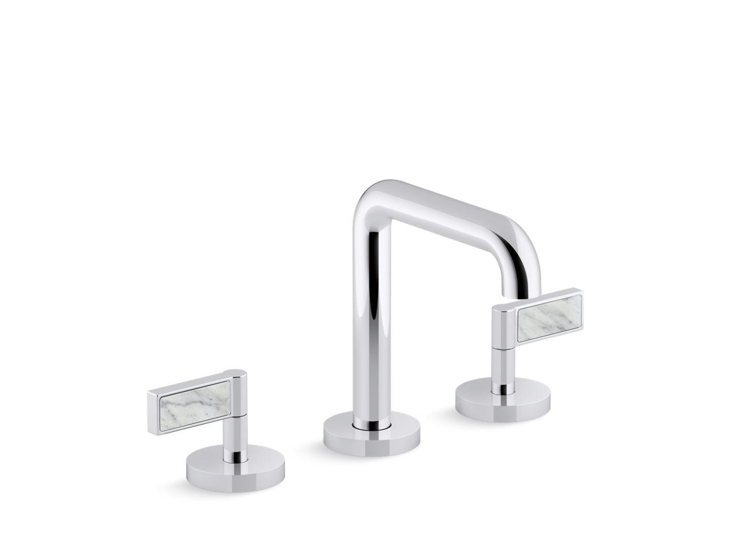 One™ Sink faucet, tall spout, White Carrara handles