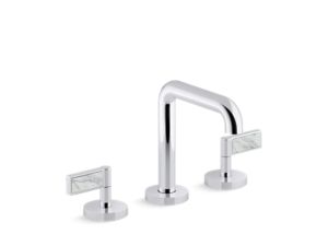 Sink faucet, tall spout, White Carrara handles