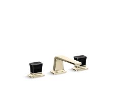 Per Se® Decorative Sink faucet, low spout, Black Crystal knob handles