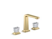Sink faucet, tall spout, Clear Saint-Louis Crystal knob handles 0