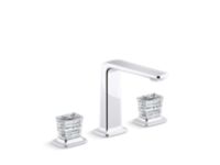 Sink faucet, tall spout, Clear Saint-Louis Crystal knob handles 0