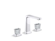 Per Se® Decorative Sink faucet, tall spout, Clear Saint-Louis Crystal knob handles