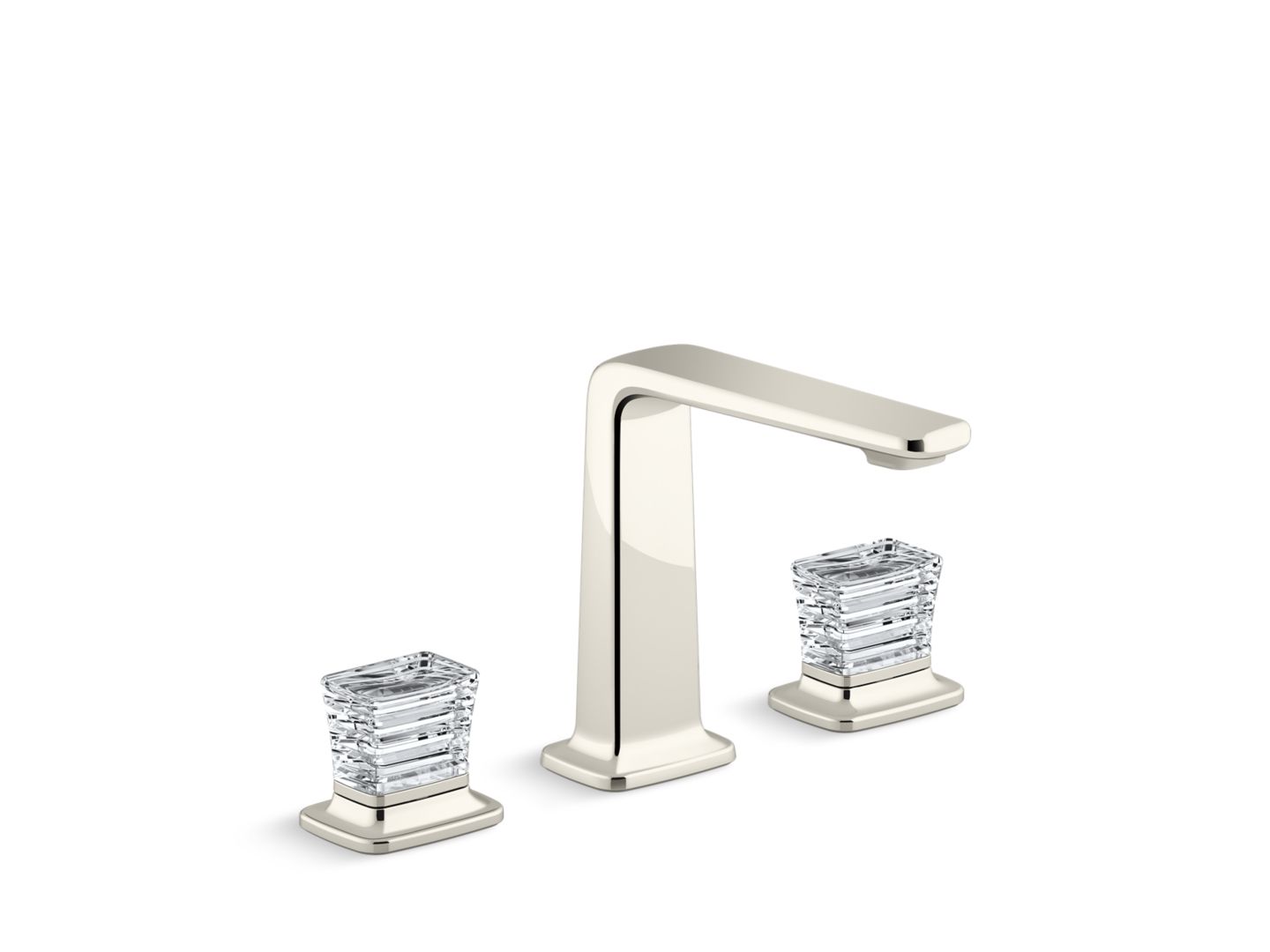 Per Se Decorative Sink Faucet, Tall Spout, Saint-Louis Clear Crystal Knob Handles