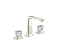Sink faucet, tall spout, Clear Saint-Louis Crystal knob handles 0