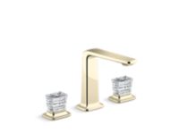 Sink faucet, tall spout, Clear Saint-Louis Crystal knob handles 0