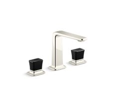 Per Se® Decorative Sink faucet, tall spout, Black Crystal knob handles