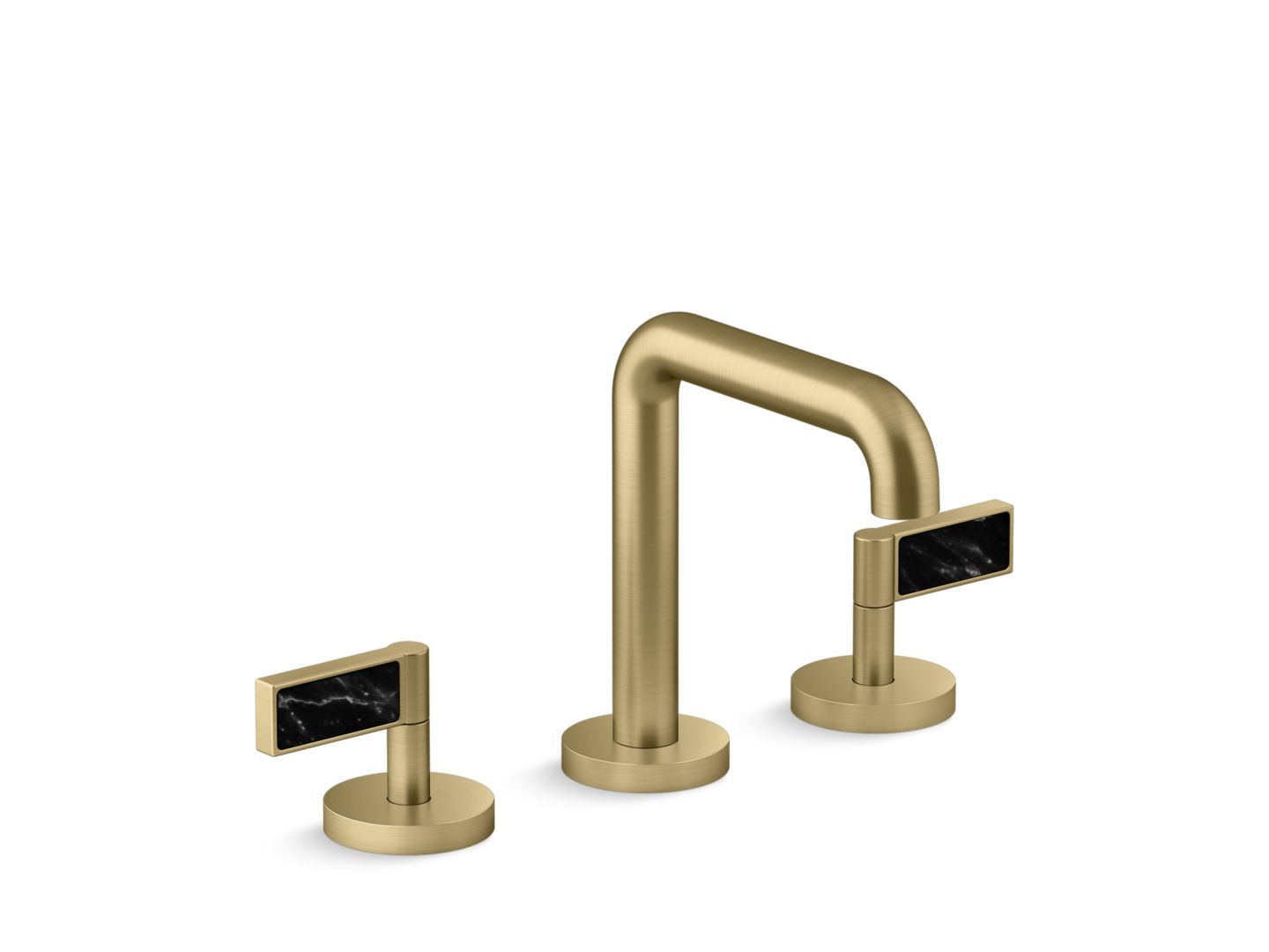 One Decorative Sink Faucet, Tall Spout, Nero Marquina Handles