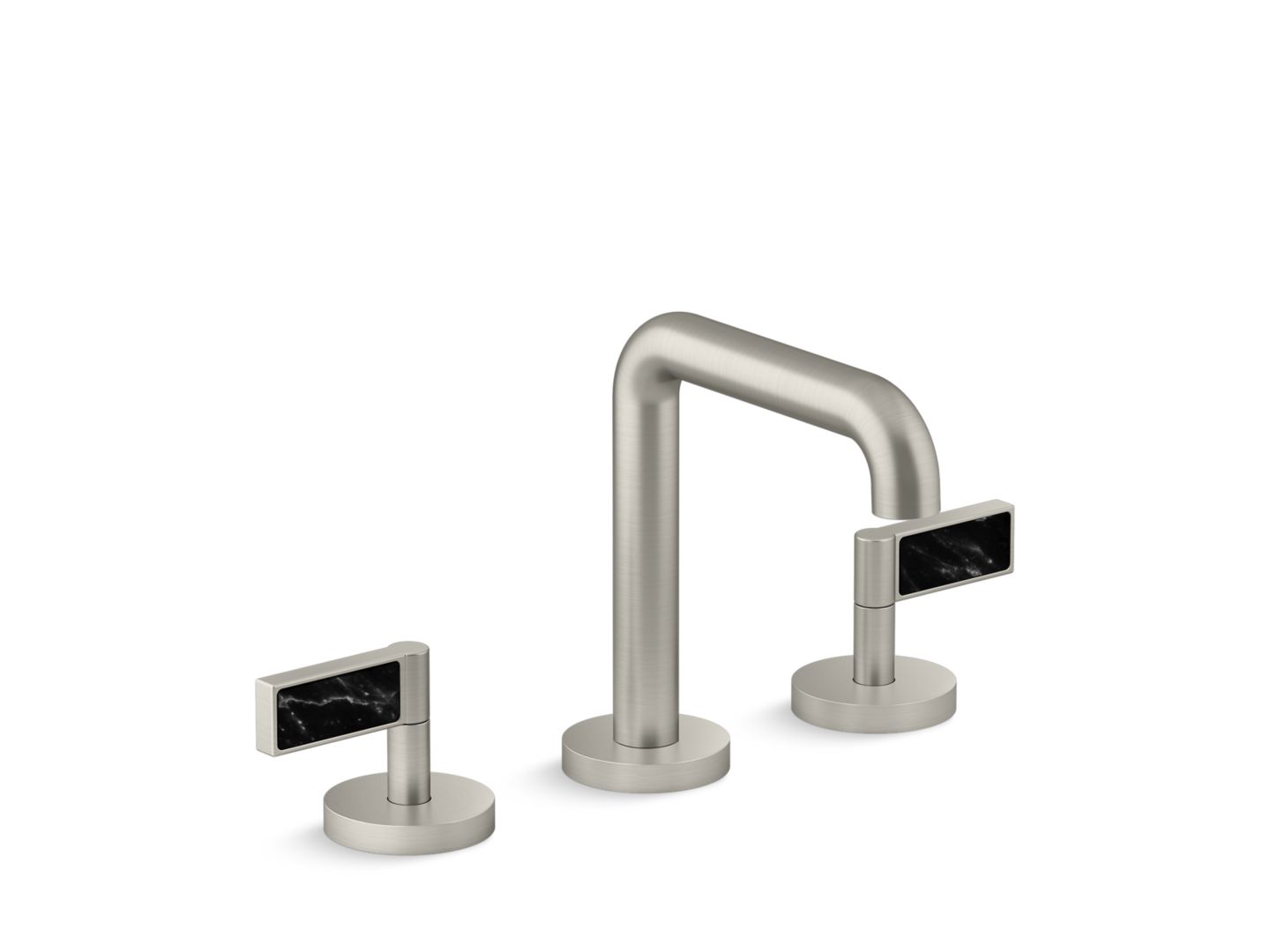 One Decorative Sink Faucet, Tall Spout, Nero Marquina Handles