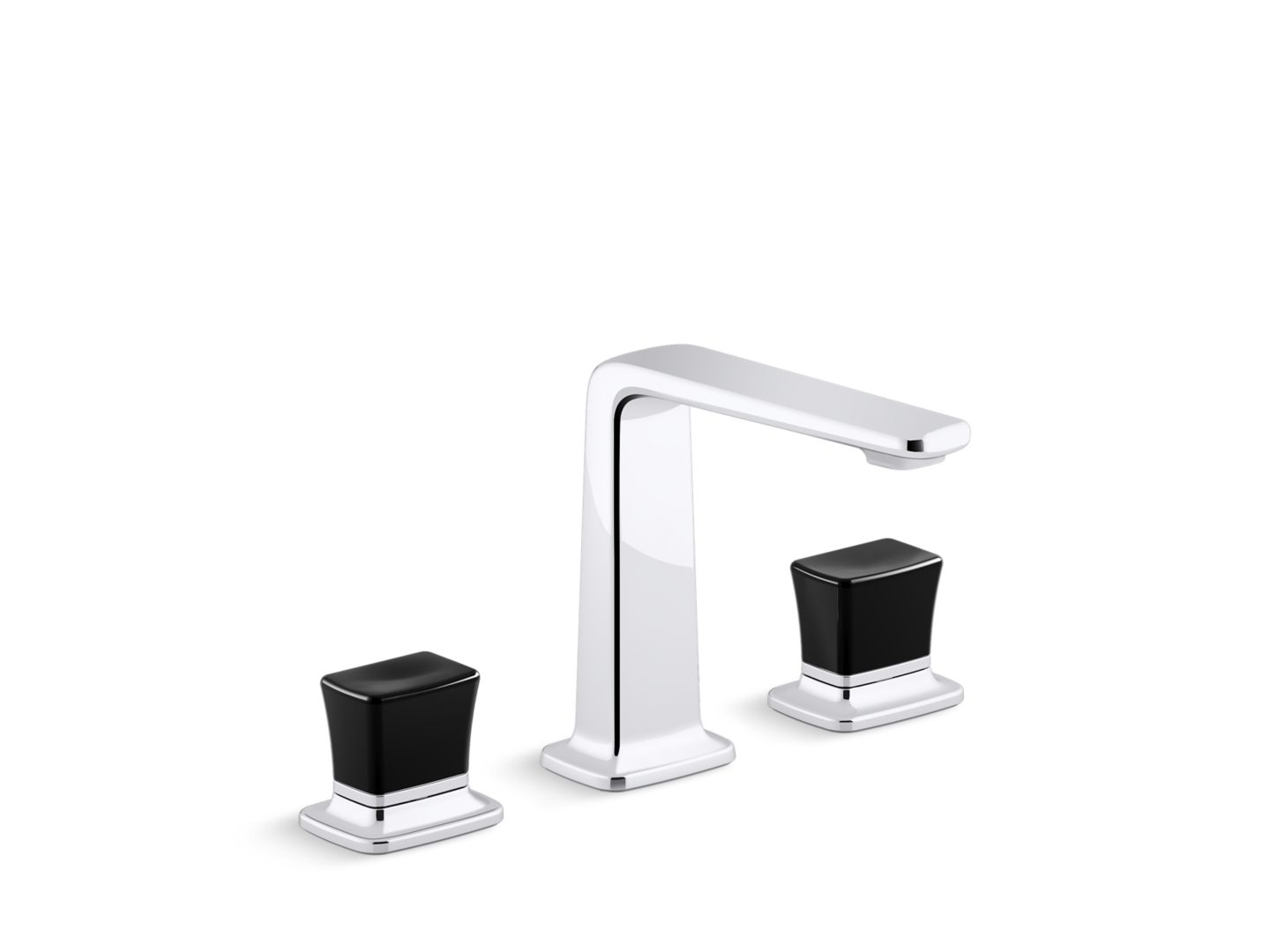 Per Se® Decorative Sink faucet, tall spout, Black Crystal knob handles