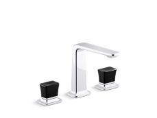 Per Se® Decorative Sink faucet, tall spout, Black Crystal knob handles