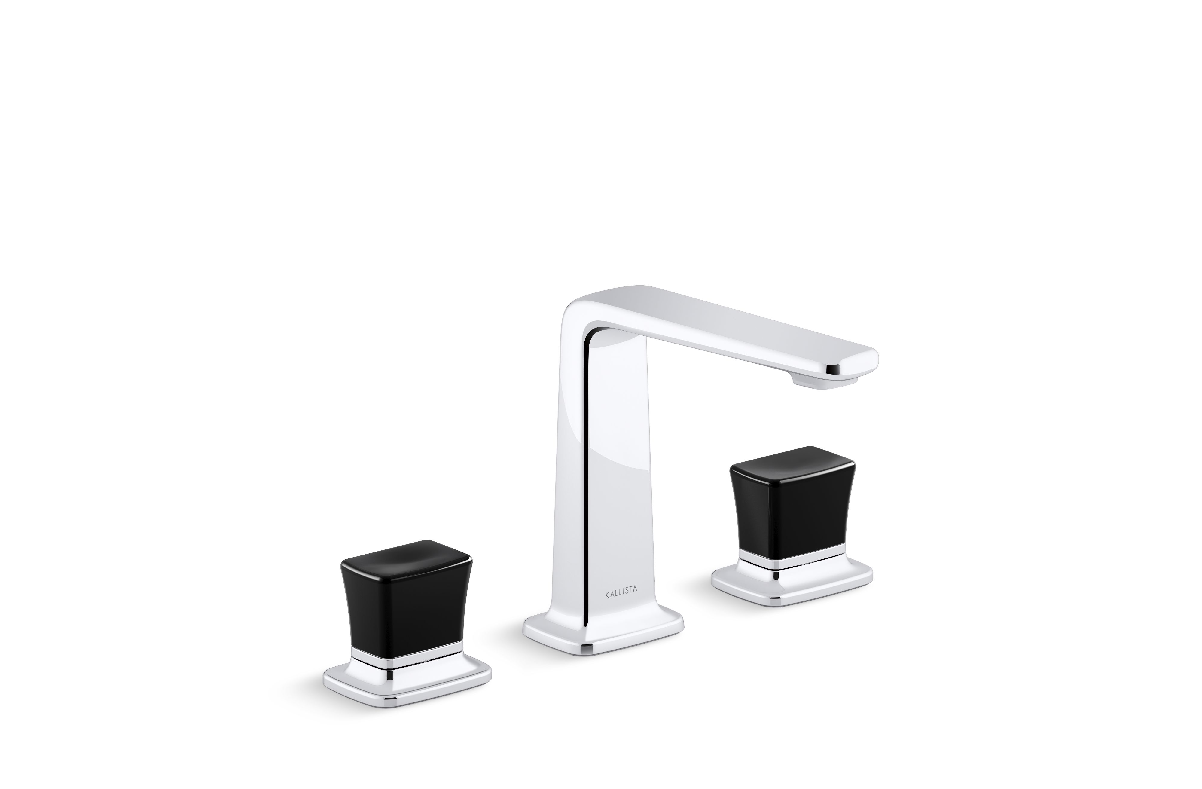 Per Se® Decorative — Sink faucet, tall spout, Black Crystal knob handles