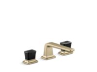 Sink faucet, low spout, Black Crystal knob handles 0