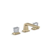 Sink faucet, low spout, clear Saint-Louis crystal knob handles 0