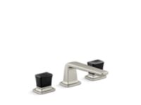 Sink faucet, low spout, Black Crystal knob handles 0