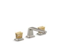 Sink faucet, low spout, gold flake crystal knob handles 0