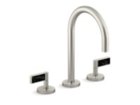 Sink faucet, gooseneck spout, Nero Marquina handles 0