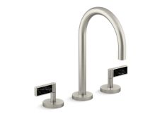 One™ Sink faucet, gooseneck spout, Nero Marquina handles
