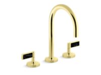 Sink faucet, gooseneck spout, Nero Marquina handles 0