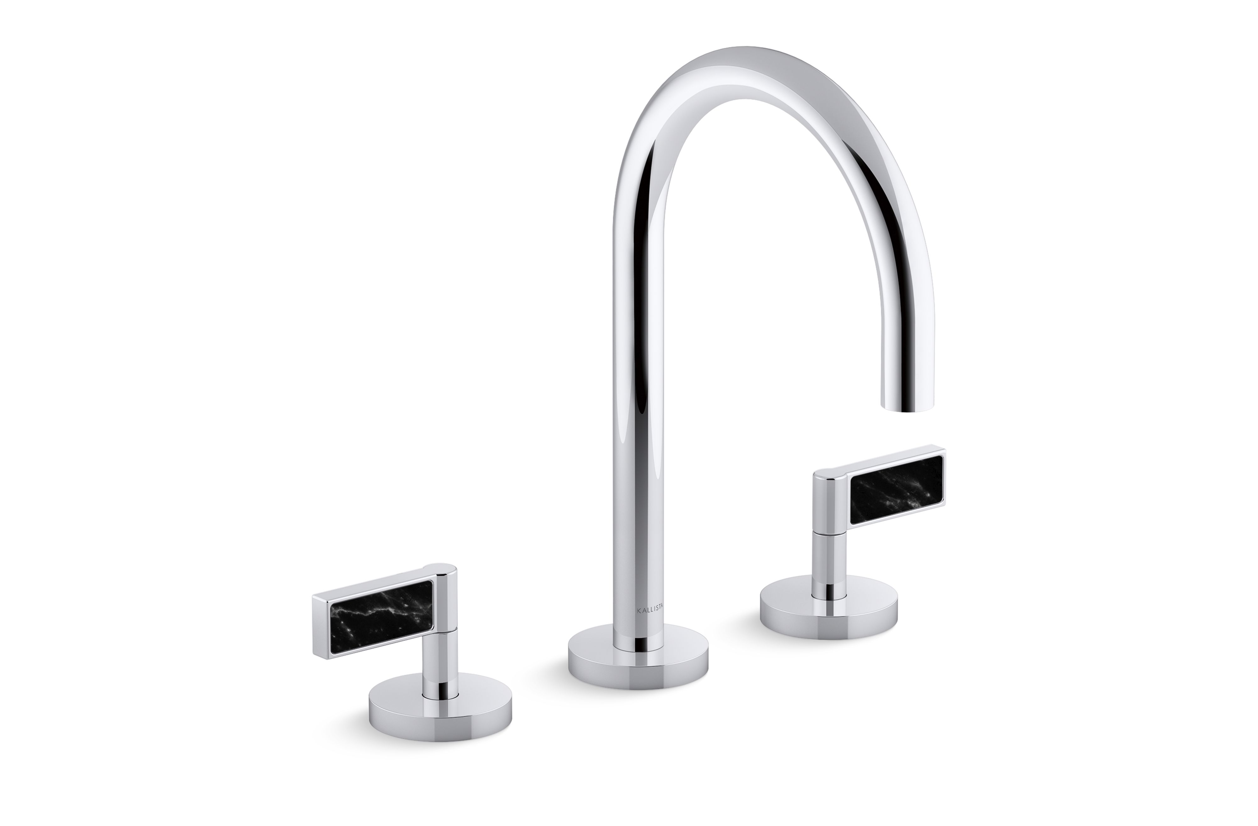 One™ — Sink faucet, gooseneck spout, Nero Marquina handles