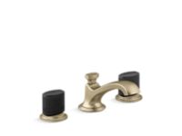 Sink Faucet, Low Spout, Matte Black Porcelain Knob Handles 0