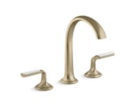 Sink faucet, arch spout, Frost Wave enamel lever handles 0