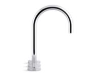 Sink faucet, gooseneck spout, Nero Marquina handles 3