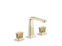 Sink Faucet, Tall Spout, Gold Flake Crystal Knob Handles 0