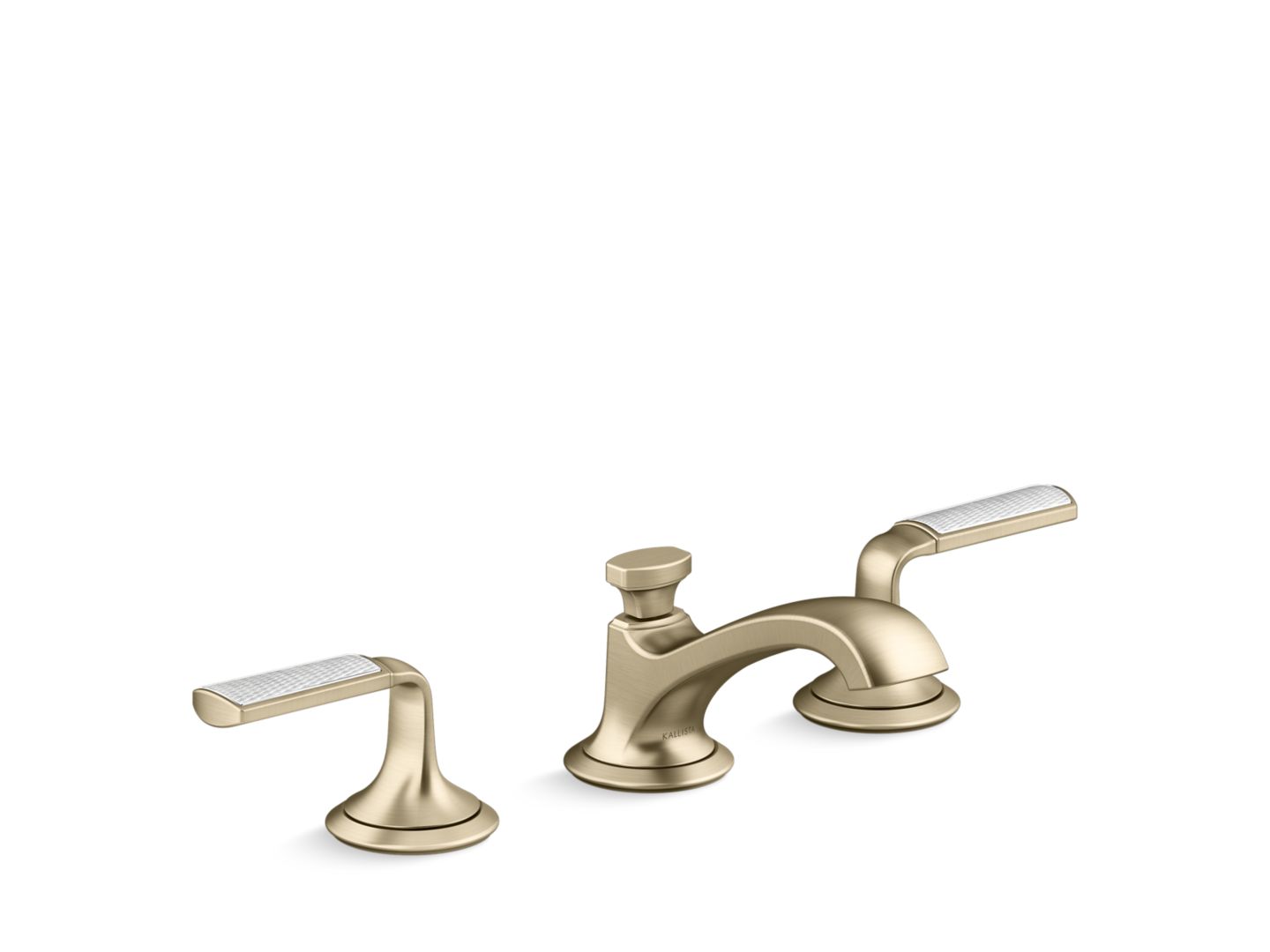 Script Sink Faucet, Low Spout, Frost Wave Enamel Lever Handles