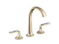 Sink faucet, arch spout, Spring Rain enamel lever handles 0