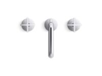 Sink Faucet, Low Spout with Lift Rod, Cross Handles 1