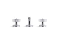Sink Faucet, Low Spout with Lift Rod, Cross Handles 2