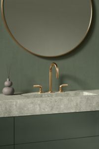 Sink faucet, gooseneck spout, Armory decorative handles 2