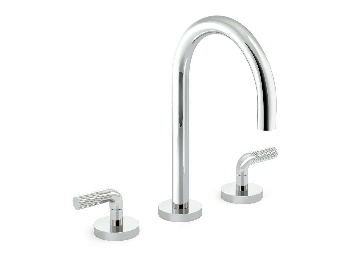 One Sink Faucet, Gooseneck Spout, Armory Decorative Handles