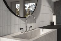 Sink faucet, gooseneck spout, Armory decorative handles 3