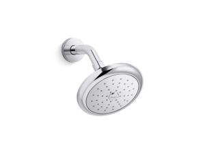 Round Contemporary Showerhead with Arm