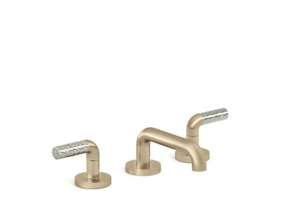 Sink faucet, low spout, P.E. Guerin decorative handles